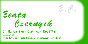 beata csernyik business card